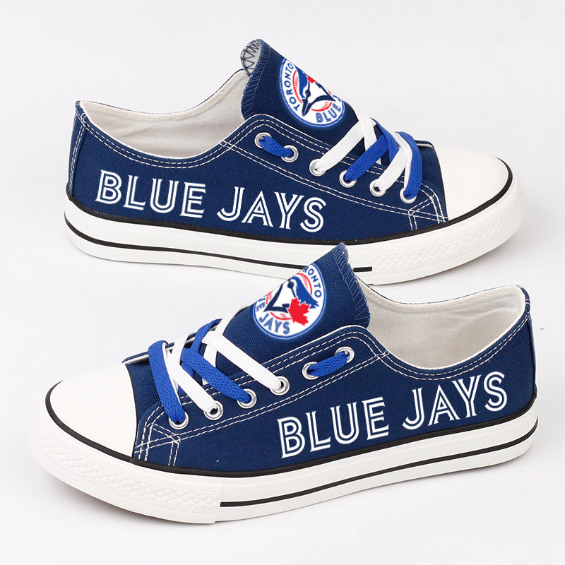 Toronto Blue Jays Limited Print Low Top Canvas Shoes Sport Sneakers For Men Women Fans