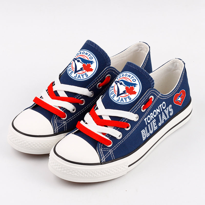Toronto Blue Jays Limited Print Low Top Canvas Shoes Sport Sneakers For Men Women Fans