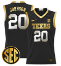 Tre Johnson Jersey #20 Texas Longhorns 2024 Lightweight Basketball Black Gold