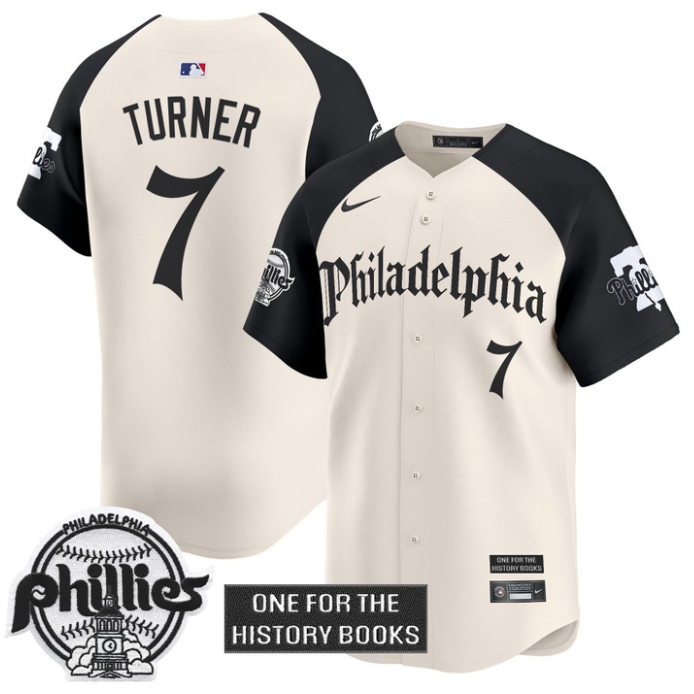 Trea Turner Jersey #7 Phillies Retro Newspaper Edition Vapor Premier Limited Stitched