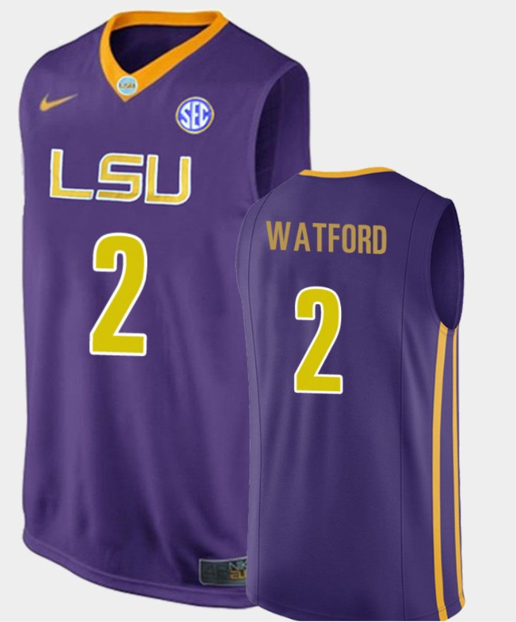 Trendon Watford Jersey LSU Tigers College Basketball SEC Purple Replica #2