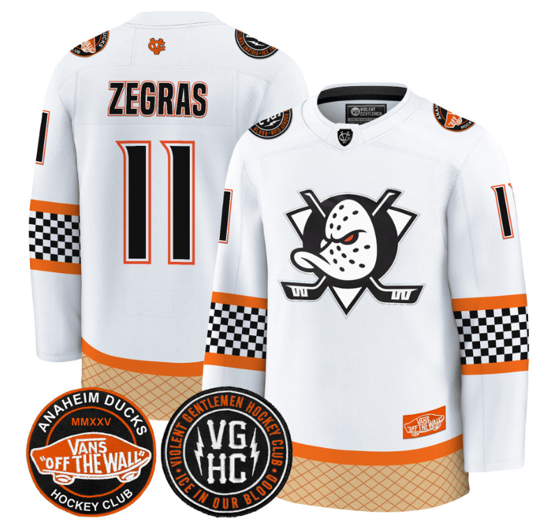 Trevor Zegras Jersey #11 Anaheim Ducks Checkerboard 2025 Premium Stitched