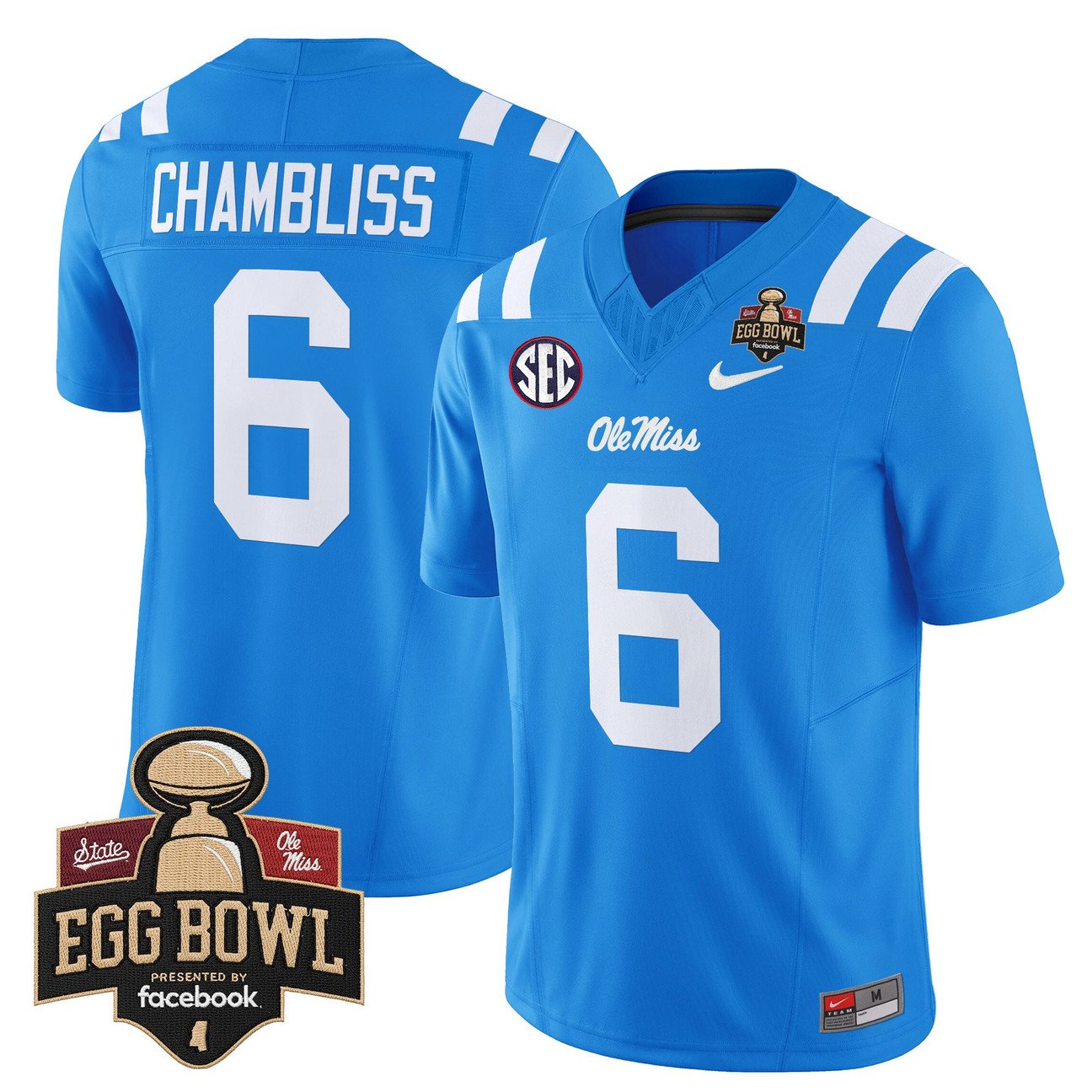 Trinidad Chambliss Jersey #6 Ole Miss Rebels 2025 Egg Bowl Stitched
