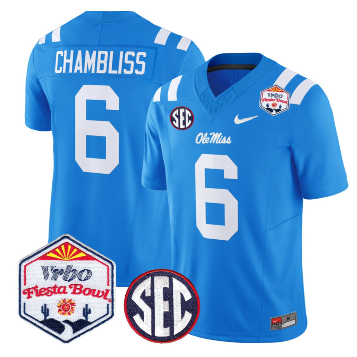 Trinidad Chambliss Jersey #6 Ole Miss Rebels 2026 Fiesta Bow Stitched