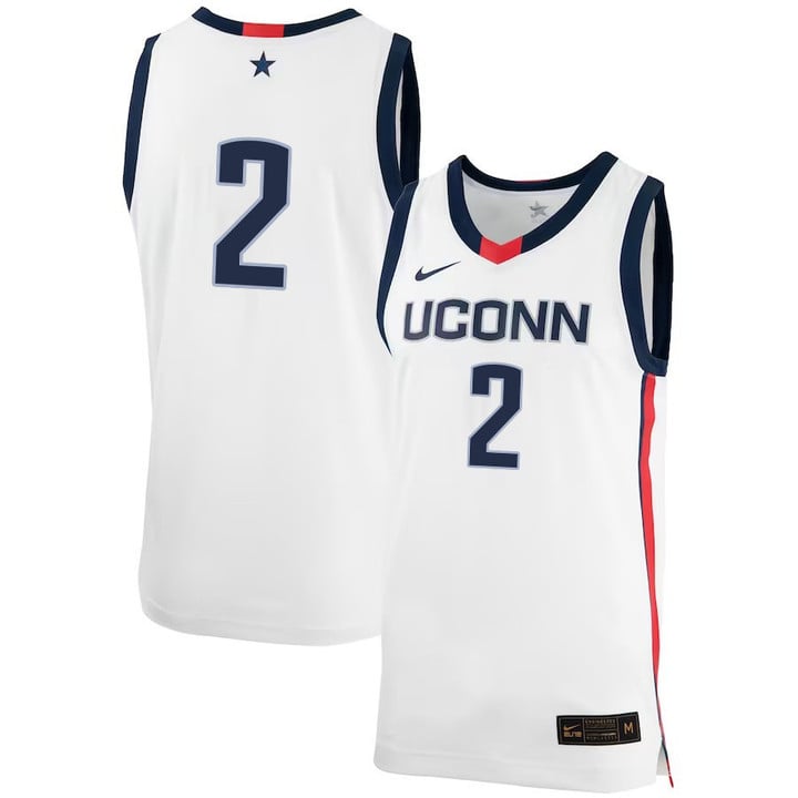 Tristen Newton Jersey UConn Huskies College Basketball No Name White #2
