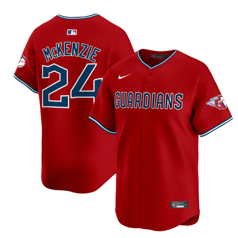 Triston McKenzie Jersey #24 Cleveland Guardians 2025 Vapor Premier Limited All Stitched