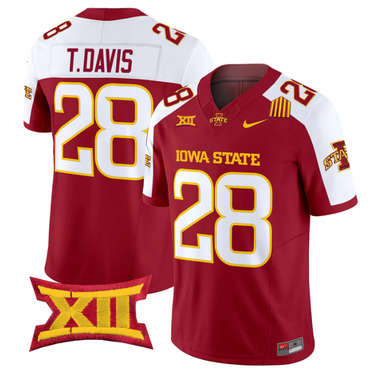 Troy Davis Jersey #28 Iowa State Cyclones 2025 Limited Stitched Cardinal Alter
