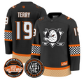 Troy Terry Jersey #19 Anaheim Ducks Checkerboard 2025 Premium Stitched