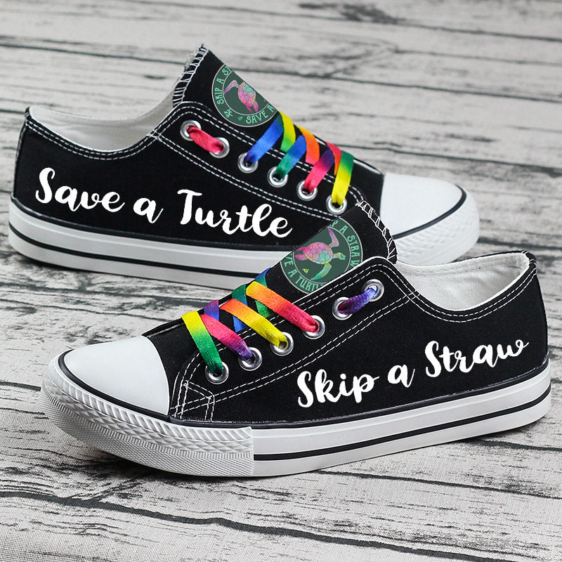 Turtle Canvas Sneakers Shoes For Men Women Fans
