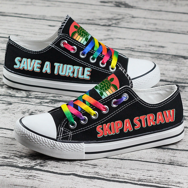 Turtle Canvas Sneakers Shoes For Men Women Fans