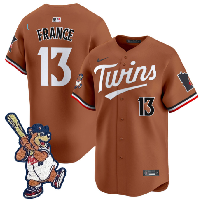 Ty France Jersey #13 Minnesota Twins T.C. Bear Patch Vapor Premier Limited Stitched