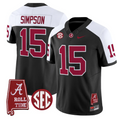 Ty Simpson Jersey #15 Alabama Crimson Tide Throwback Map Stitched