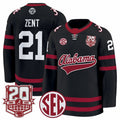 Tyler Zent Jersey #21 Alabama Crimson 2025-26 20th Patch Stitched