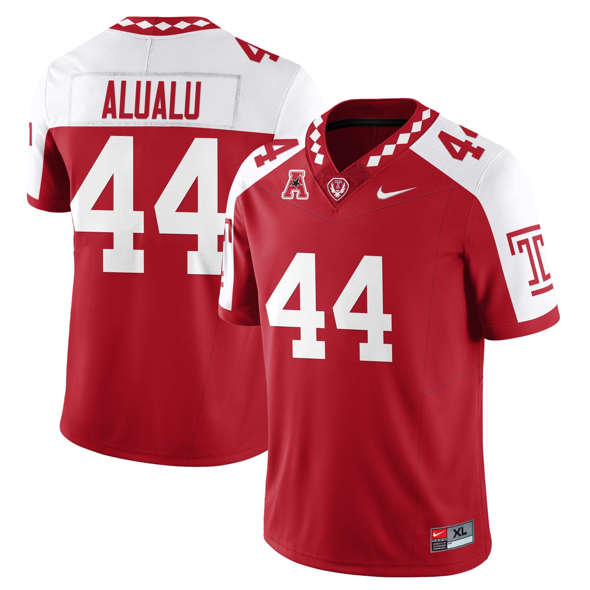 Tyree Alualu Jersey #44 Temple Football 2025 Vapor Limited Stitched
