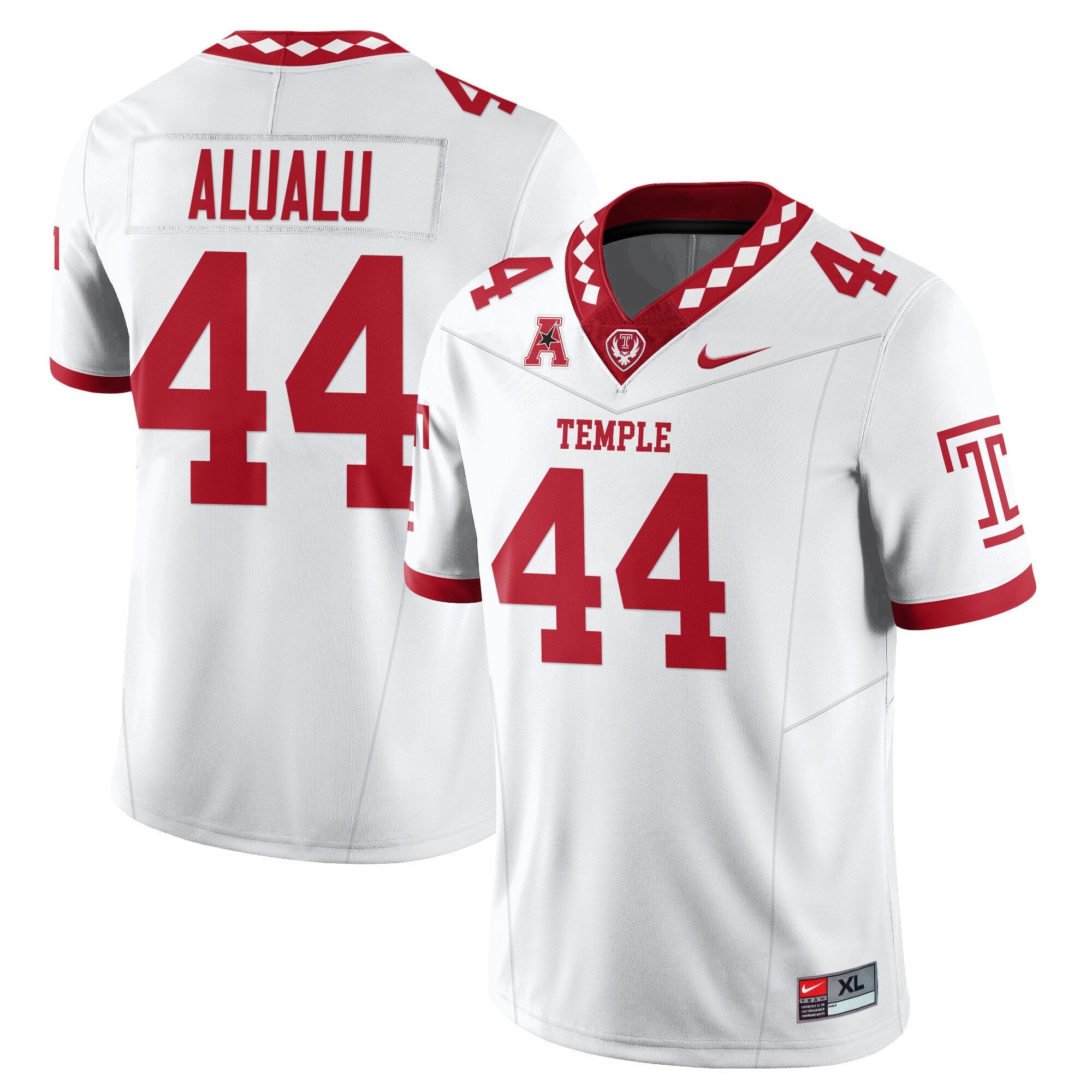 Tyree Alualu Jersey #44 Temple Football 2025 Vapor Limited Stitched