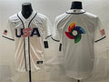 USA Baseball Jersey Team Big Logo White 2026 World Baseball Classic Home Stadium Stitched