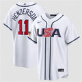USA Baseball #11 Gunnar Henderson Jersey White 2026 World Baseball Classic Home Stadium Stitched