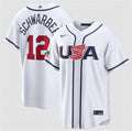 USA Baseball #12 Kyle Schwarber Jersey White 2026 World Baseball Classic Home Stadium Stitched