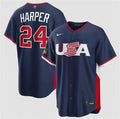 USA Baseball #24 Bryce Harper Jersey Navy 2026 World Baseball Classic Road Stadium Stitched