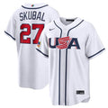 USA Baseball #27 Tarik Skubal Jersey White 2026 World Baseball Classic Home Stadium Stitched