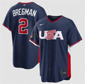 USA Baseball #2 Alex Bregman Jersey Navy 2026 World Baseball Classic Road Stadium Stitched