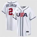 USA Baseball #2 Alex Bregman Jersey White 2026 World Baseball Classic Home Stadium Stitched