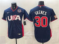 USA Baseball #30 Paul Skenes Jersey Red 2026 World Baseball Classic United States 250th Anniversary Patch Stadium Stitched