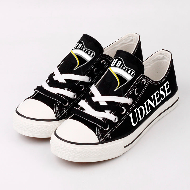 Udinese Low Top Canvas Sport Sneakers Shoes For Men Women Fans