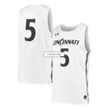 Under Armour #5 White Cincinnati Bearcats Jersey College Replica Basketball Jerseys