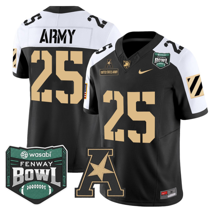United States Army Jersey #25 Army Black Knights 2025 Fenway Bowl Stitched