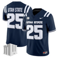 Utah State Jersey #25 Utah State Aggies 2025 Vapor Limited Stitched Navy