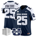Utah State Jersey #25 Utah State Aggies 2025 Vapor Limited Stitched Navy Alter