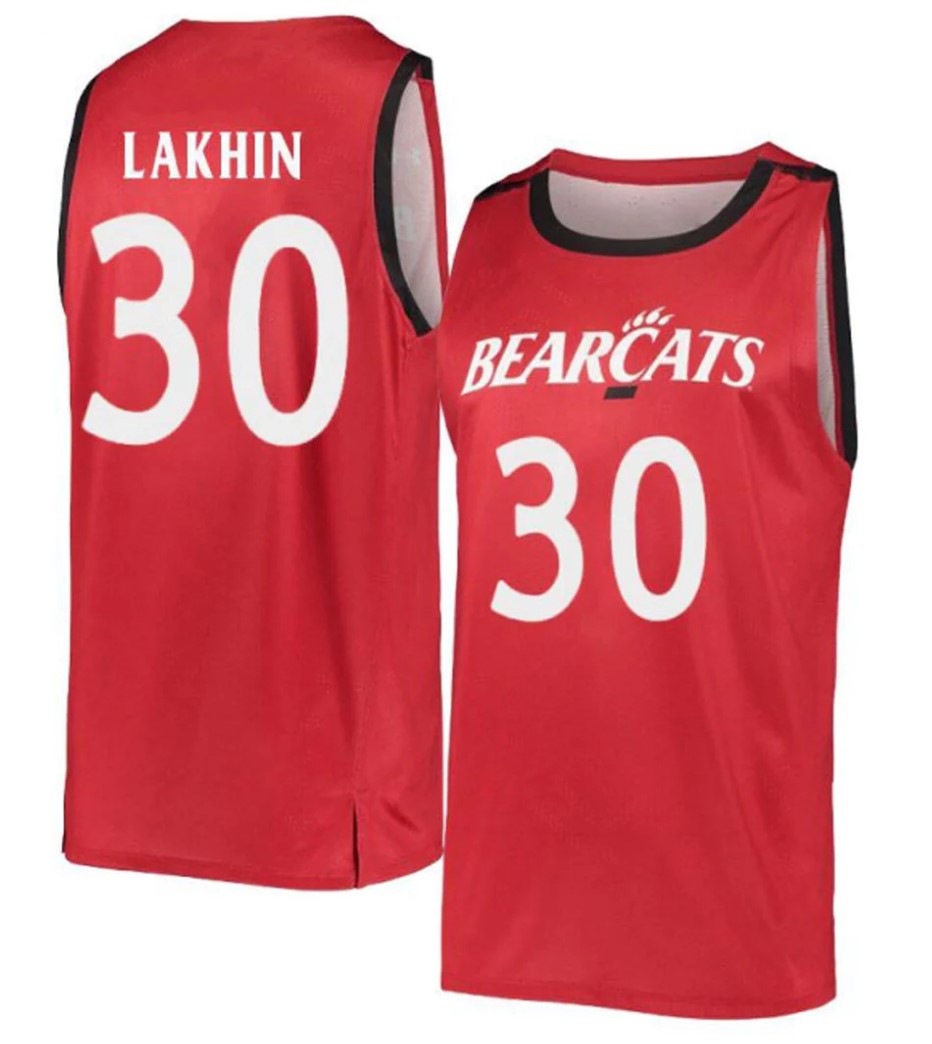 Viktor Lakhin Jersey Cincinnati Bearcats College Basketball Red #30