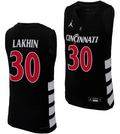 Viktor Lakhin Jersey #30 Cincinnati Bearcats College Basketball Replica 2023-24 Black