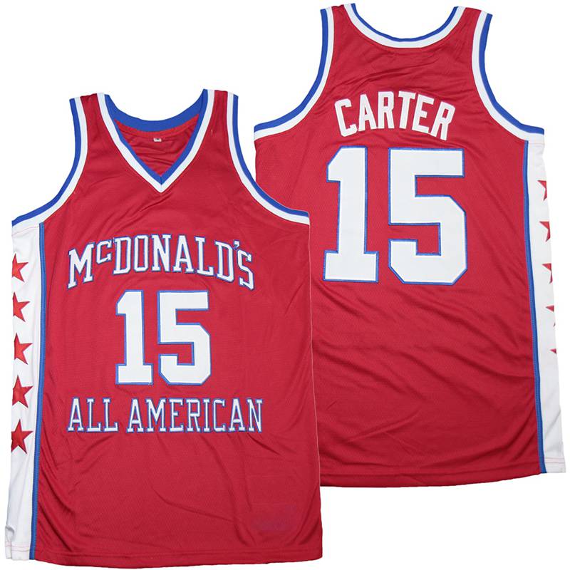 Vince Carter #15 McDonald's All American Basketball Jersey Red
