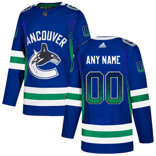 Vancouver Canucks Blue Customized Drift Fashion Jersey  Stitched