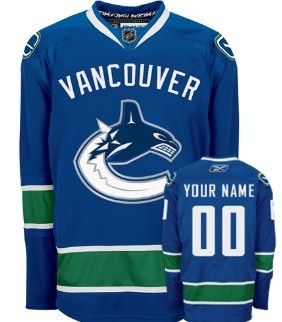 Vancouver Canucks Customized Blue Jersey Premium Stitched