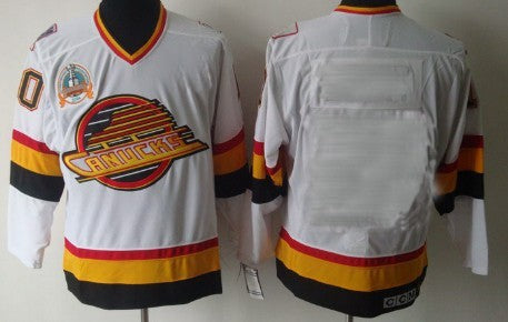 Vancouver Canucks Customized White CCM Jersey Premium Stitched
