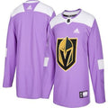 Vegas Golden Knights Purple Pink Custom Hockey Fights Cancer Practice Jersey Stitched
