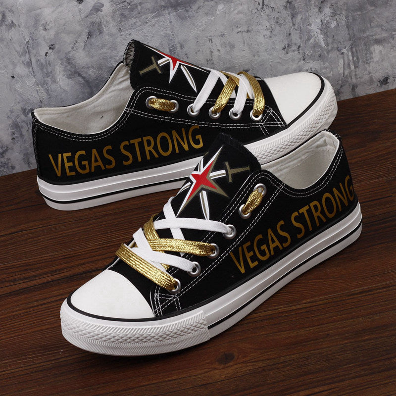 Vegas Golden Low Top Canvas Sport Sneakers Shoes For Men Women Fans
