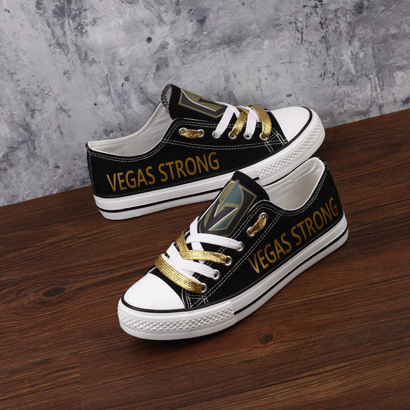 Vegas Golden Low Top Canvas Sport Sneakers Shoes For Men Women Fans