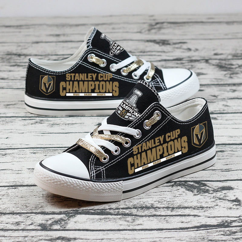 Vegas Golden Low Top Canvas Sport Sneakers Shoes For Men Women Fans