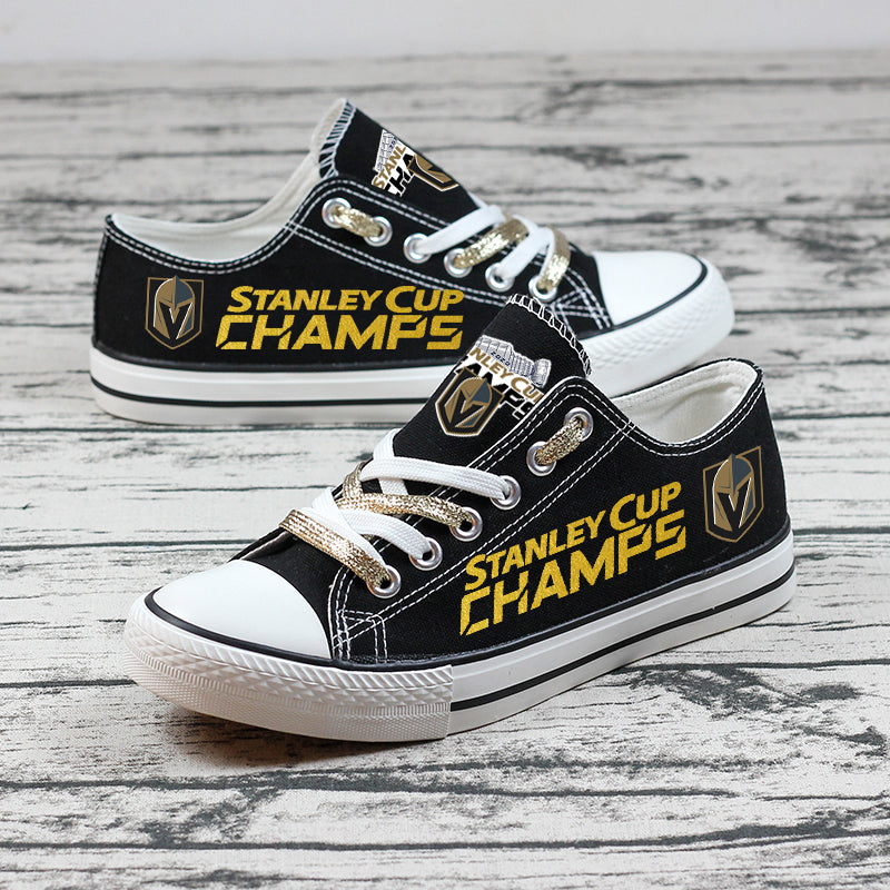 Vegas Golden Low Top Canvas Sport Sneakers Shoes For Men Women Fans