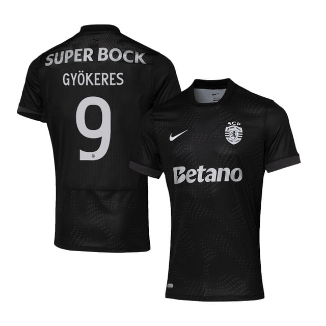 Viktor Gyökeres 9 Sporting CP 2025-26 Away Match Jersey – Black