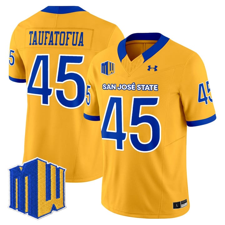 Vili Taufatofua Jersey #45 San José State Spartans 2025 Limited Stitched