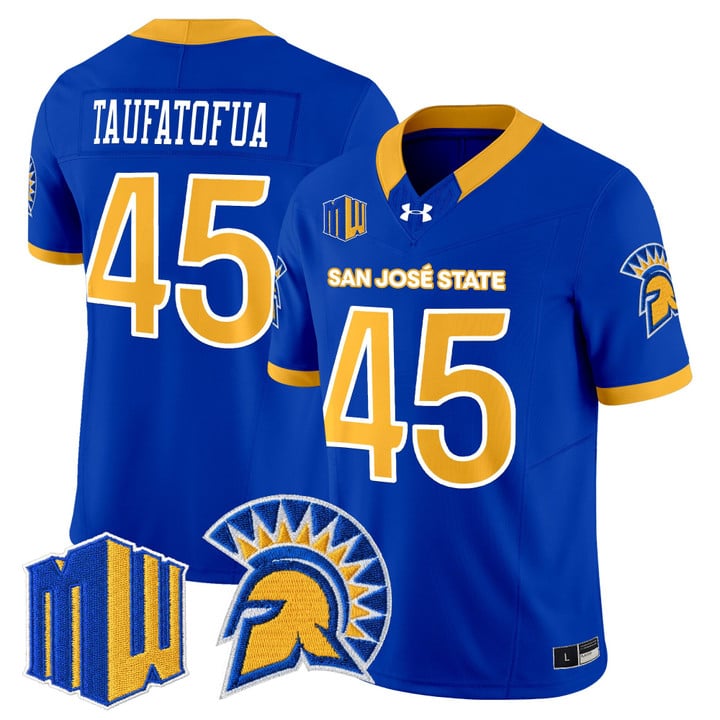 Vili Taufatofua Jersey #45 San José State Spartans 2025 Limited Stitched
