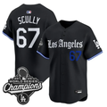Vin Scully Jersey #67 Los Angeles Dodgers Gothic Edition Premier Stitched