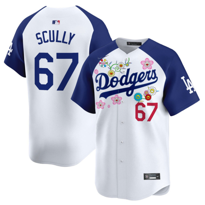 Vin Scully Jersey #67 Dodgers x Takashi Murakami 2025 Vapor Limited Stitched