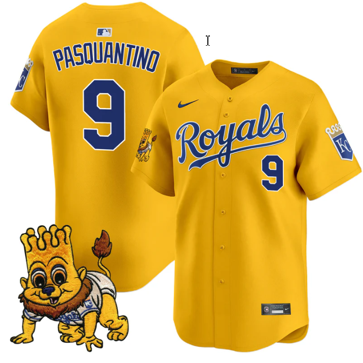 Vinnie Pasquantino Jersey #9 Kansas City Royals Sluggerrr Patch Vapor Premier Limited Stitched