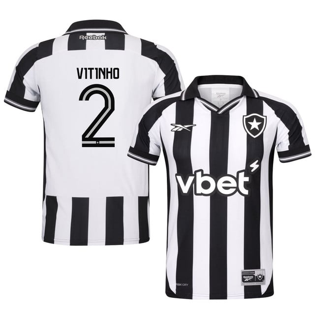 Vitinho #2 Botafogo 2025-26 Home Jersey – Black White